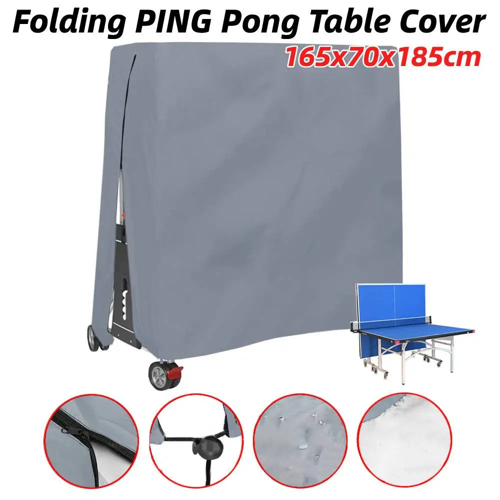Ping Pong Table Storage Cover 210D Waterproof Dustproof Table Tennis Table Cover with Zipper Oxford Fabric for Indoor Outdoor