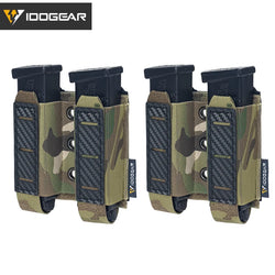 IDOGEAR Tactical Pouch Carbon Fiber AntiSlip Hollow Out Quick Drain Lightweight 9mm Double MOLLE Mounting Durable 2pcs 3590