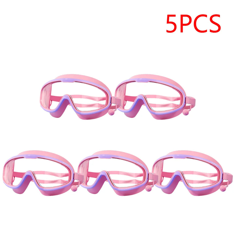 1-5PCS Swim Goggles Anti Fog Swimming Goggles Waterproof HD Swim Glasses Large Frame UV Protection Swim Goggles for Boys Girls
