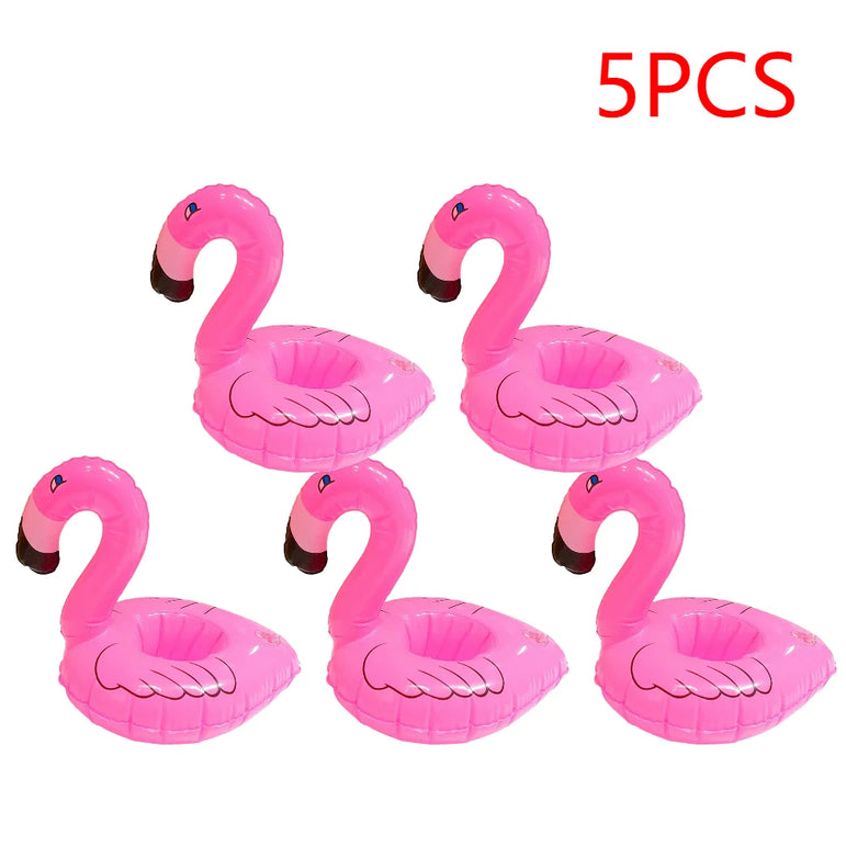 1-50PCS Water Coasters Floating Inflatable Cup Holder Swimming Pool Drink Float Toy Inflatable Pool Flamingo Party Decoration