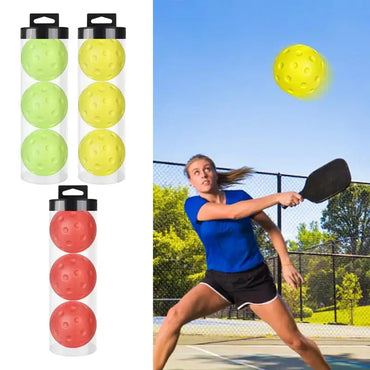 Quiet Foam Pickleballs for Indoor Outdoor Practice Soft Hollow Pickleball with Exact Real Ball Bounce 3pc Green or Yellow Color