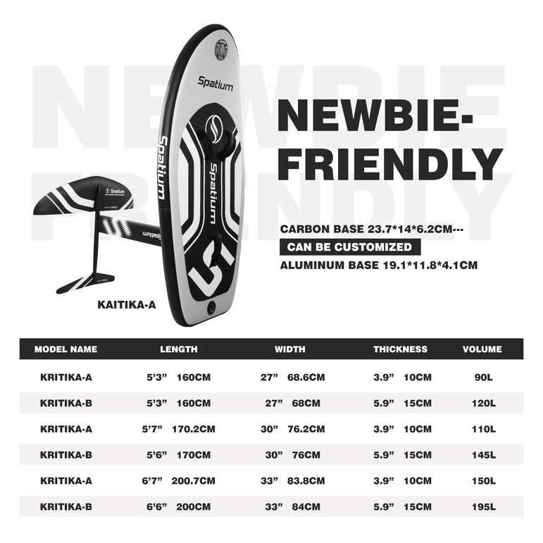 Spatium Hydrofoil Board for Surfing with Hydrofoil Accessories, Fix Kit Wing Foil Board Surf Hydrofoil Surfboard Gray