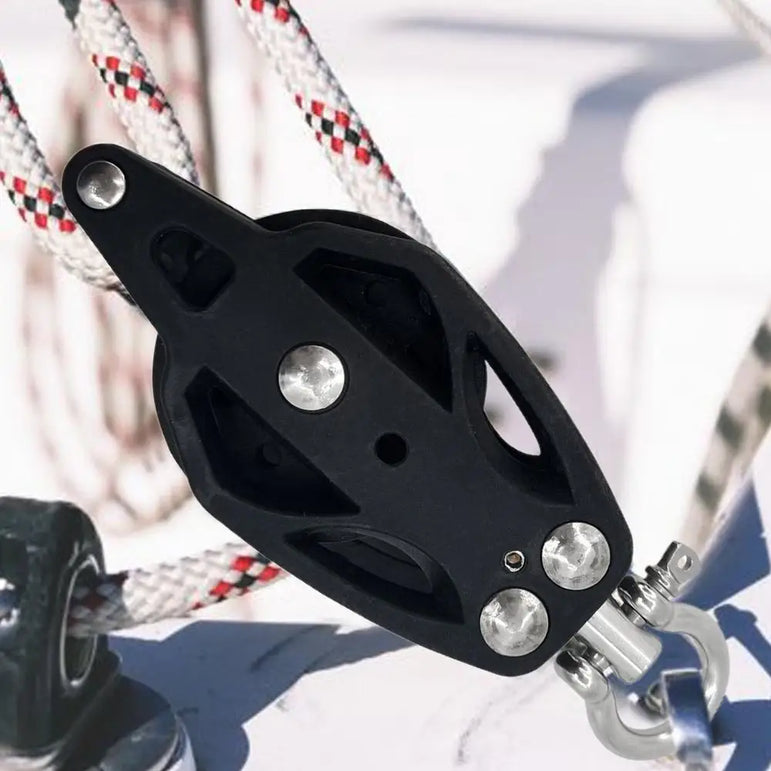 Pulley Accessories nylon+Stainless Steel Rope Pulley Efficient bearing design Fix Paddle Pole Net Pulley Tool Kayak Boat fitting