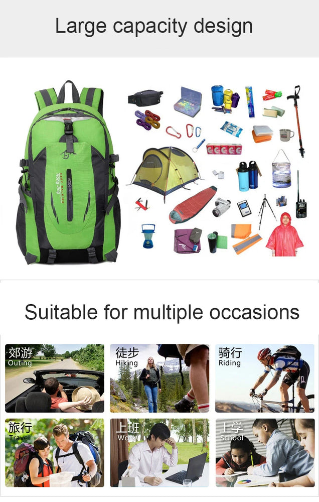 Oulylan Outdoor Sports Backpacks Camping Hiking Backpacks Sports Bag Mountaineering Bag Waterproof Climbing Backpacks Men Women