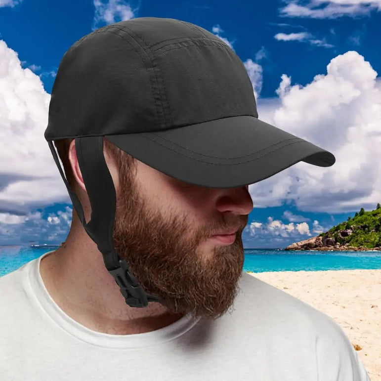 Beach Surf Caps Breathable Sun Hat Summer Outdoor Fishing Caps Chin Adjustable Bucket Hat Water Sport Caps Riding Hiking Sun Hat