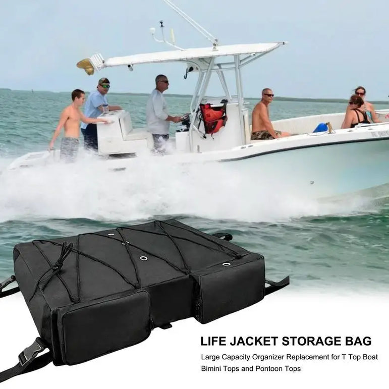 T-Top Bag 600D Oxford Fabric Large Capacity Stable Windproof Yachts Pouch Boat Storage Accessories Safety Gear Holder For