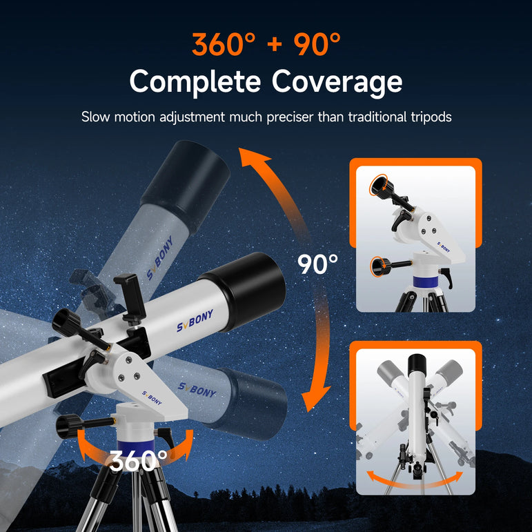 Svbony SV520 90mm Refractor Astronomy Telescope set for Adults and Beginners Professional Observing the Moon photography