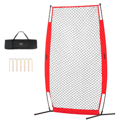 VEVOR Baseball Screen for Batting CageBaseball & Softball Safety Screen Body Protector Portable Batting Screen Bag Red Black