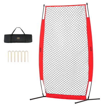 VEVOR Baseball Screen for Batting CageBaseball & Softball Safety Screen Body Protector Portable Batting Screen Bag Red Black