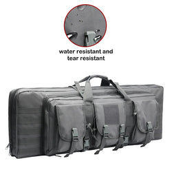 LQARMY 32 38 42 48 inch Tactical Double Rifle Case Molle Rifle Bag Sniper Airsoft Gun Case Backpack Hunting Gun Holster