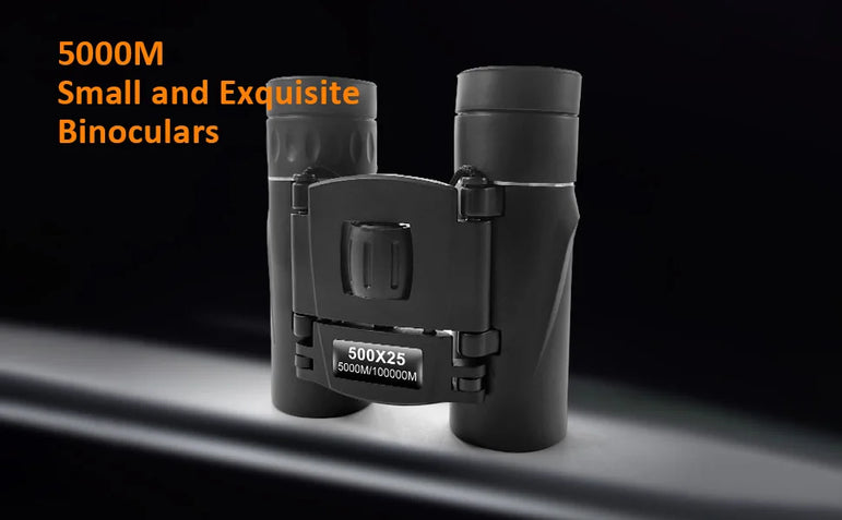 HD Powerful Binoculars, 500x25 5000M Long Range Folding Mini Telescope, for Hunting Sports Outdoor Camping Travel Outdoor Gifts
