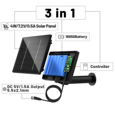 D4R 4W Solar Power Panel 18000mAh Powerbank Solar Fast Charging IP66 Waterproof 5V 6V Output Micro USB/Type C DC For Wild Camera