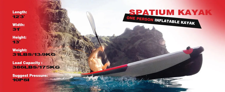Spatium Inflatable Kayak PVC Fishing Boat 1-3 Person For Water Sports Surfing Rafting Touring Inflatable Kayak With Paddle,Seat