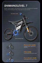FVKING E6 Electric Bike Adults 2000W Peak Gear Hub Motors Electric Motorcycle 52V40AH Battery Speed 60Kmh Mountain E-bikes GT73