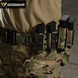 IDOGEAR Tactical Mag Pouch 9mm Double Mag Carrier Carbon Fiber MOLLE Pouch Camo 3590