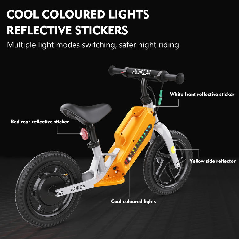 Kids Electric Balance Bike AOKDA K8 180W Children Toy 3 Speed 12Km/h Max Load 40KG Bicycle for Children 2 - 12 Age Children