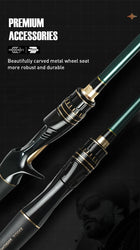 SEASIR Dark Dragon M/ML Two Rod Tips Spinning Baitcasting Fishing Rod Lure Carbon Fiber One-Piece Grip (6-35g/2.1M/2.4M)