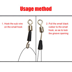 50pcs Fishing Barrel Bearing Rolling Swivel Solid Ring Professional Quick Fast Link Hook Connector for Fisherman Accassories