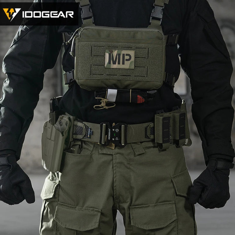 IDOGEAR Tactical Pouch Carbon Fiber AntiSlip Hollow Out Quick Drain Lightweight 9mm Double MOLLE Mounting Durable 2pcs 3590