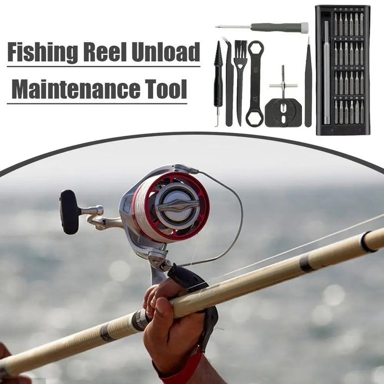 Fishing Reel Repairing Tool Stainless Steel Cleaning Maintenance Tool Fishing Reel Cleaning Kit Compact Fishing Repair Kit