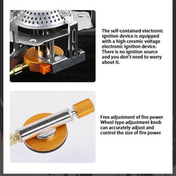 Camping Windproof Stove Powerful Folding Outdoor Burner Stove Foldable Lightweight Picnic Stove For Hiking Cooking Backpacking