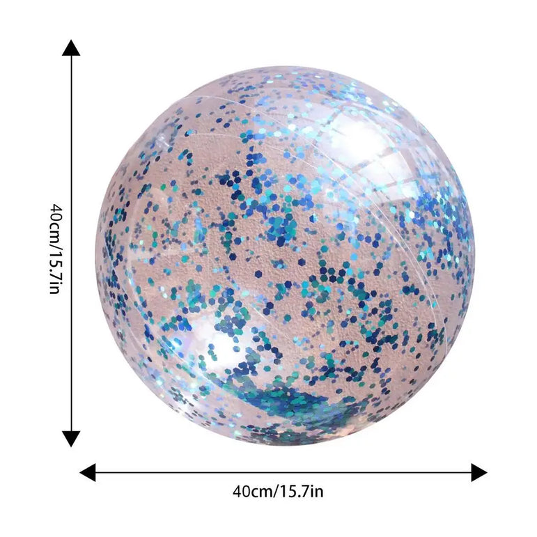 40cm Inflatable Glitter Beach Ball Summer Water Play Sequin Balls Outdoor Swimming Pools Party Toys for Kids Adults Water Sports