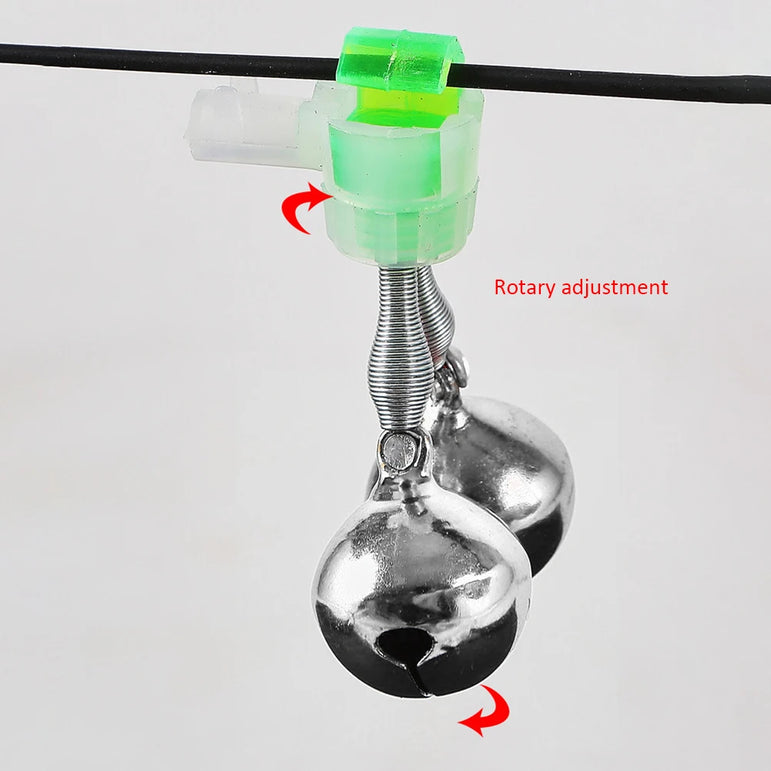 20-1PCS Fish Bite Alarm Twin Spiral Bells Fishing Indicator Bait Alarm Outdoor Night Fishing Alarm Bell Fishing Equipment