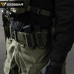 IDOGEAR Tactical Pouch Carbon Fiber AntiSlip Hollow Out Quick Drain Lightweight 9mm Double MOLLE Mounting Durable 2pcs 3590