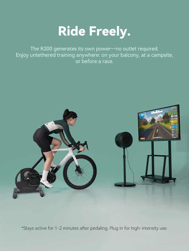 CYCPLUS R200 Smart Bike Trainer 2200W Max Power Support  ANT+ & BLE 5.0 Exercise Bike Roller Indoor Training for Home Exercise