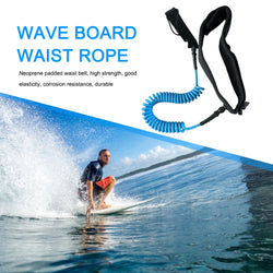 SUP Surfboard Waist Leash Belt Maximum Tensile Length Up To 10 Feet Coiled Surfing Leash for Surfing Beginner Practicing Supply