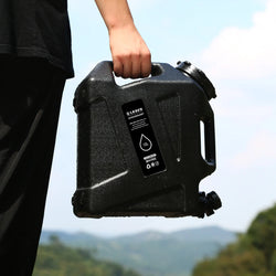 12L Portable Emergency Water Can with Water Dispenser & Adapter Drinking Water Bucket Water Dispenser Carrier for Camping Hiking