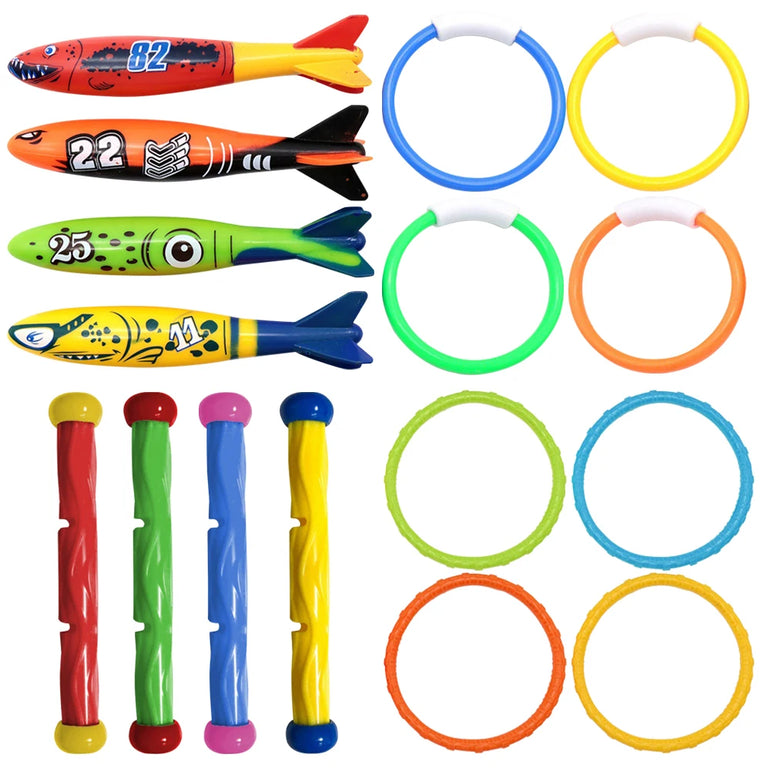 Kids Summer Shark Rocket Throwing Toy Swimming Pool Dive Game Water Fun Games Pool Toys Baby Water Educational Bath Toys Gifts