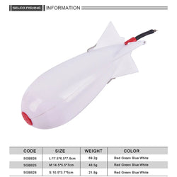 1PCS Carp Fishing Rocket Feeder 10.5/14.5/17.5cm Spod Bomb Float Lure Bait Holder Pellet Rocket Feeder Pellet Fishing Accessorie