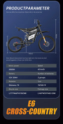 FVKING E6 Electric Bike Adults 2000W Peak Gear Hub Motors Electric Motorcycle 52V40AH Battery Speed 60Kmh Mountain E-bikes GT73