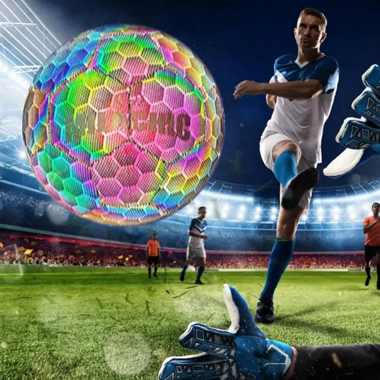 Reflective Soccer Ball Luminous Footballs Night Glowing Soccer 4/5 Ball Light Up Training Football Match Ball For Kids Children