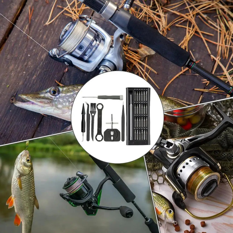 Fishing Reel Repairing Tool Stainless Steel Cleaning Maintenance Tool Fishing Reel Cleaning Kit Compact Fishing Repair Kit