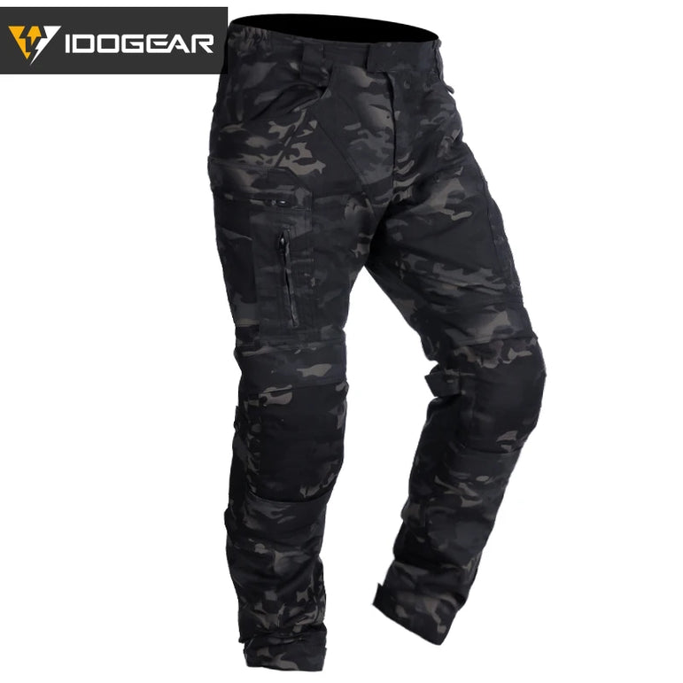 IDOGEAR Combat UFS Pants Tactical Pants w/ Knee Pads Camo Trousers Outdoor Hunting 3209