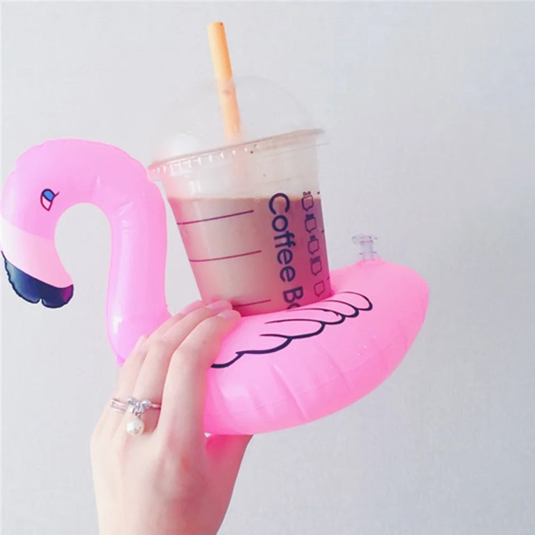 1-50PCS Water Coasters Floating Inflatable Cup Holder Swimming Pool Drink Float Toy Inflatable Pool Flamingo Party Decoration