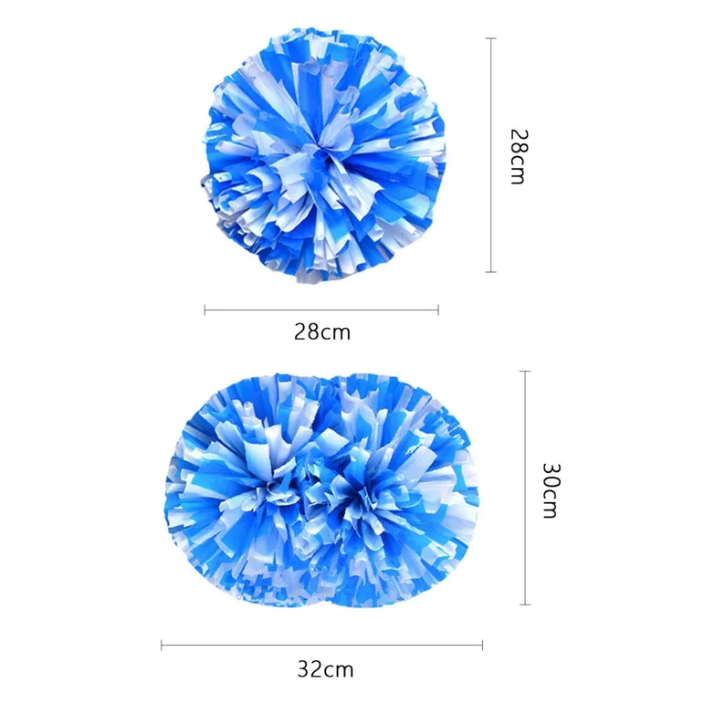 2 PCS Cheerleading Pom Poms Rainbow Metallic Streamer Pompoms Dance Party Football Club Decor Hand Flower Aerobics Cheer Balls