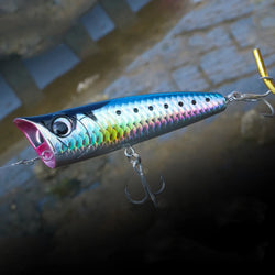 Floating Fishing Lure with Hook Topwater Bubble Baits 3D Eyes Minnow Popper Crank Baits for Freshwater Saltwater Surface Fishing