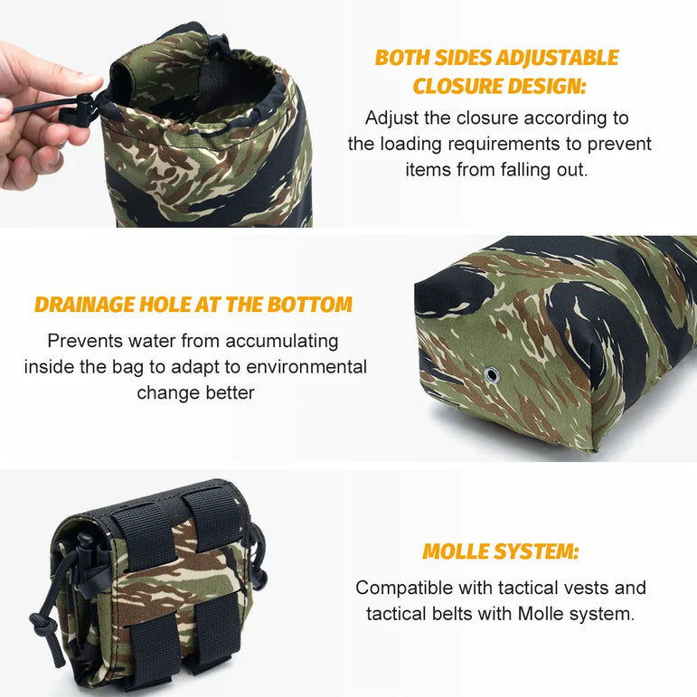 IDOGEAR Tactical Foldable Recycling Bag Dump Pouch MOLLE Drop Pouch durable Mini  35116