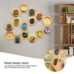 6pcs Medal Display Hanger Rack Creative Decoration Hexagon Honeycomb Medal Storage Holder Case for Sports Events
