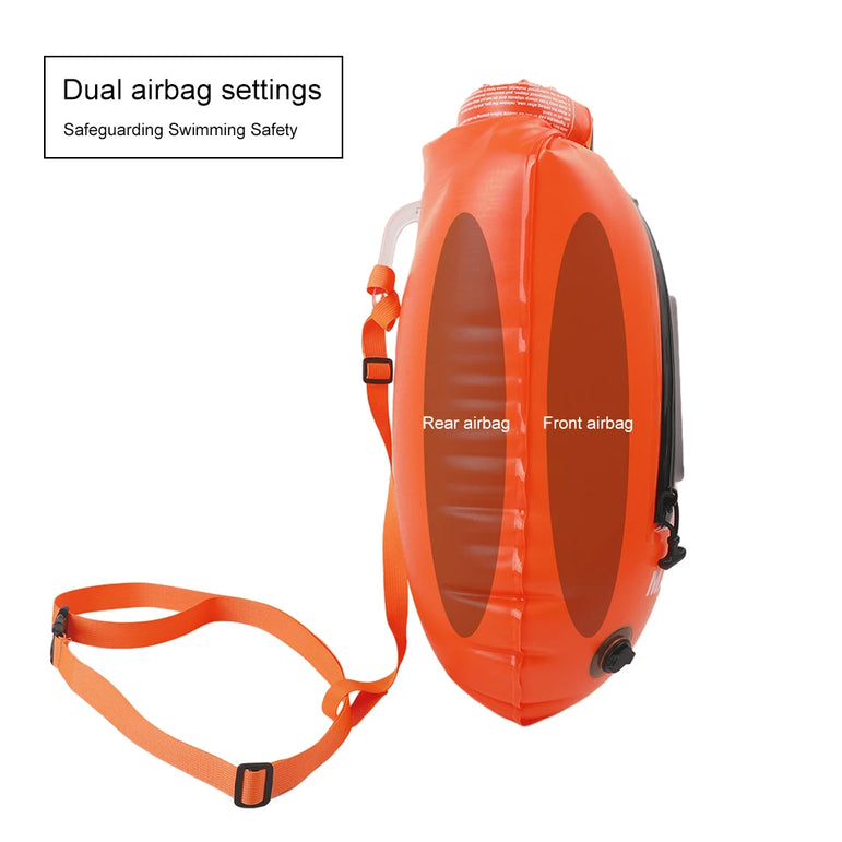 20L Air Dry Tow Bag Highly Visible IPX7 Waterproof Inflatable Swimming Bag Swim Safety Float and Drybag for Open Water Swimmers