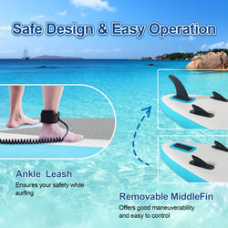 10ft Inflatable Stand Up Paddle Board  for Adults, Anti-Slip EVA Deck, SUP Board with Accessories