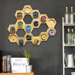 6pcs Medal Display Hanger Rack Creative Decoration Hexagon Honeycomb Medal Storage Holder Case for Sports Events