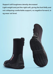 Oulylan Premium Neoprene Diving Boot 5m Water Shoes Wetsuit Booties With Anti-Slip Rubber Sole  Zipper For Surf Scuba 1 Pair