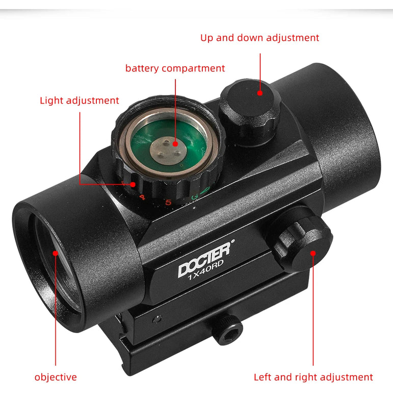DOCTER 1x40 Red Dot 3x Magnifier Holographic Green Dot Sight  Tactical Red Dot 3x Magnifier Combination Hunting