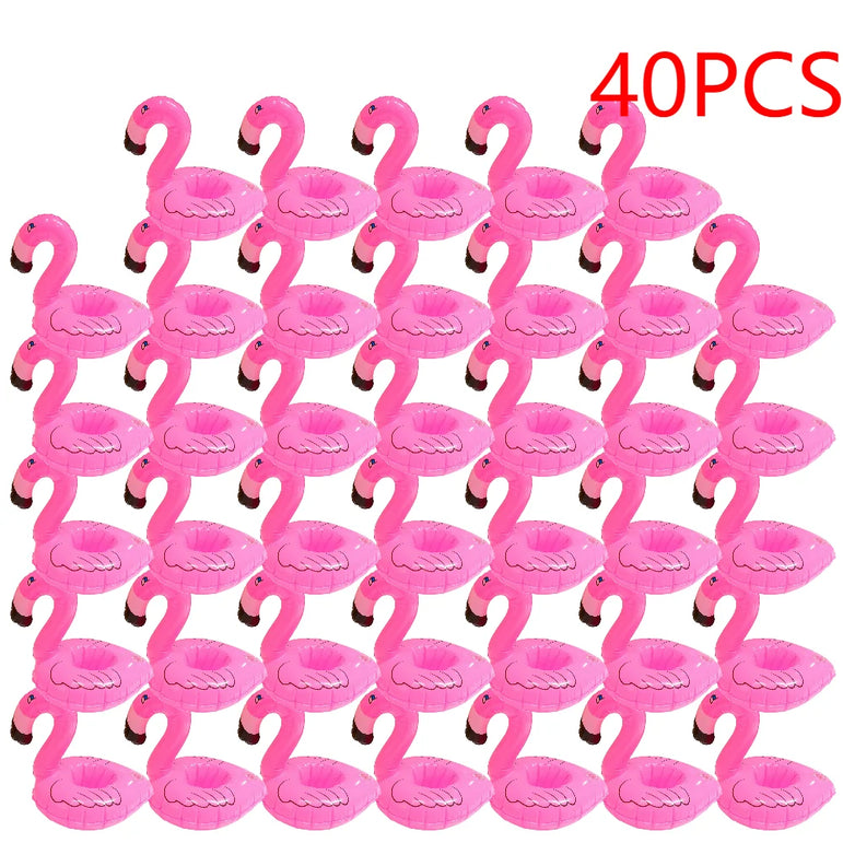 1-50PCS Water Coasters Floating Inflatable Cup Holder Swimming Pool Drink Float Toy Inflatable Pool Flamingo Party Decoration