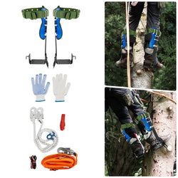 1 Pair Tree Climbing Tools Spike Set Climb Trees Rope Tool with Safety Belt for Outdoor Jungle Survival Climbing Fruit Picking