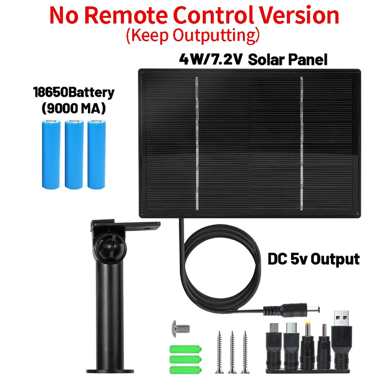 D4R 4W Solar Power Panel 18000mAh Powerbank Solar Fast Charging IP66 Waterproof 5V 6V Output Micro USB/Type C DC For Wild Camera